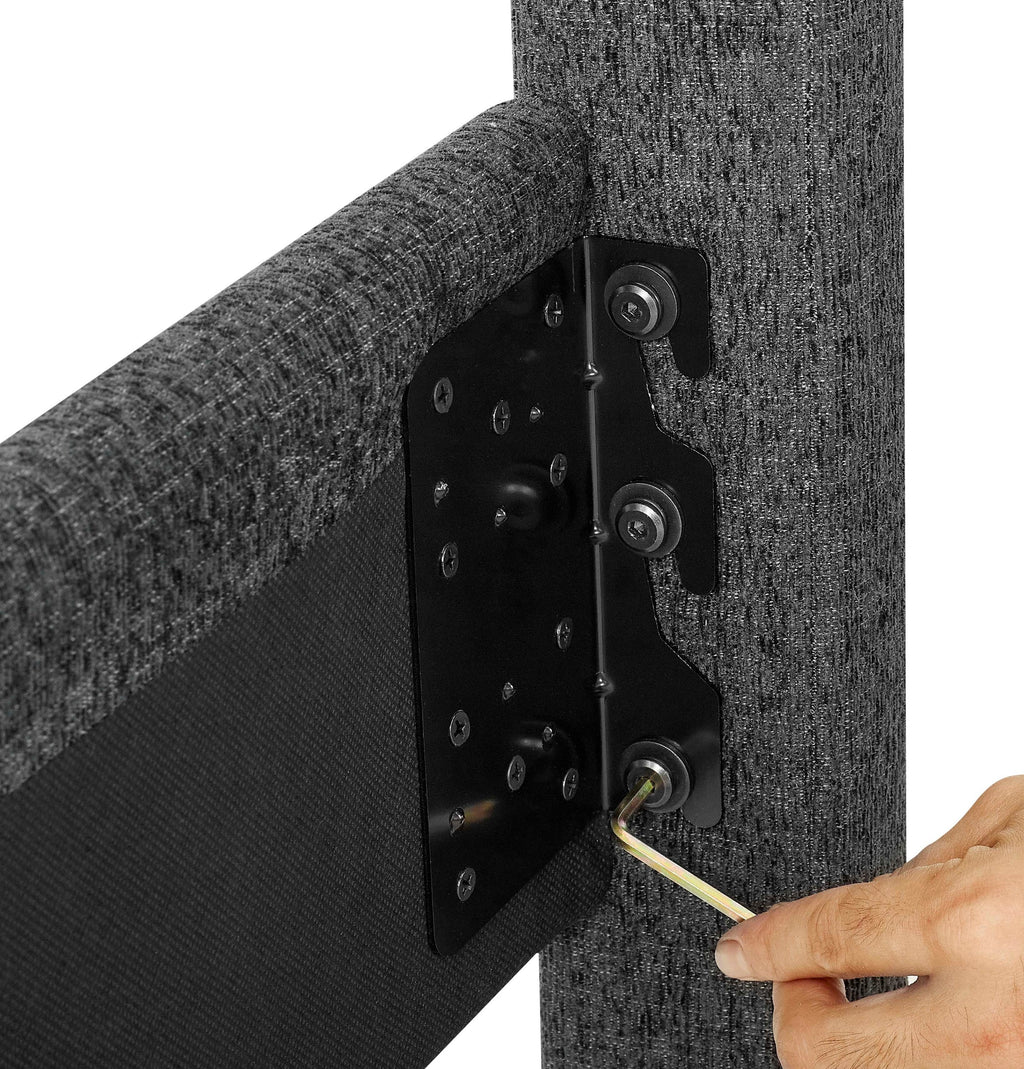 Walker Edison | Lit plateforme capitonné gris anthracite, format King