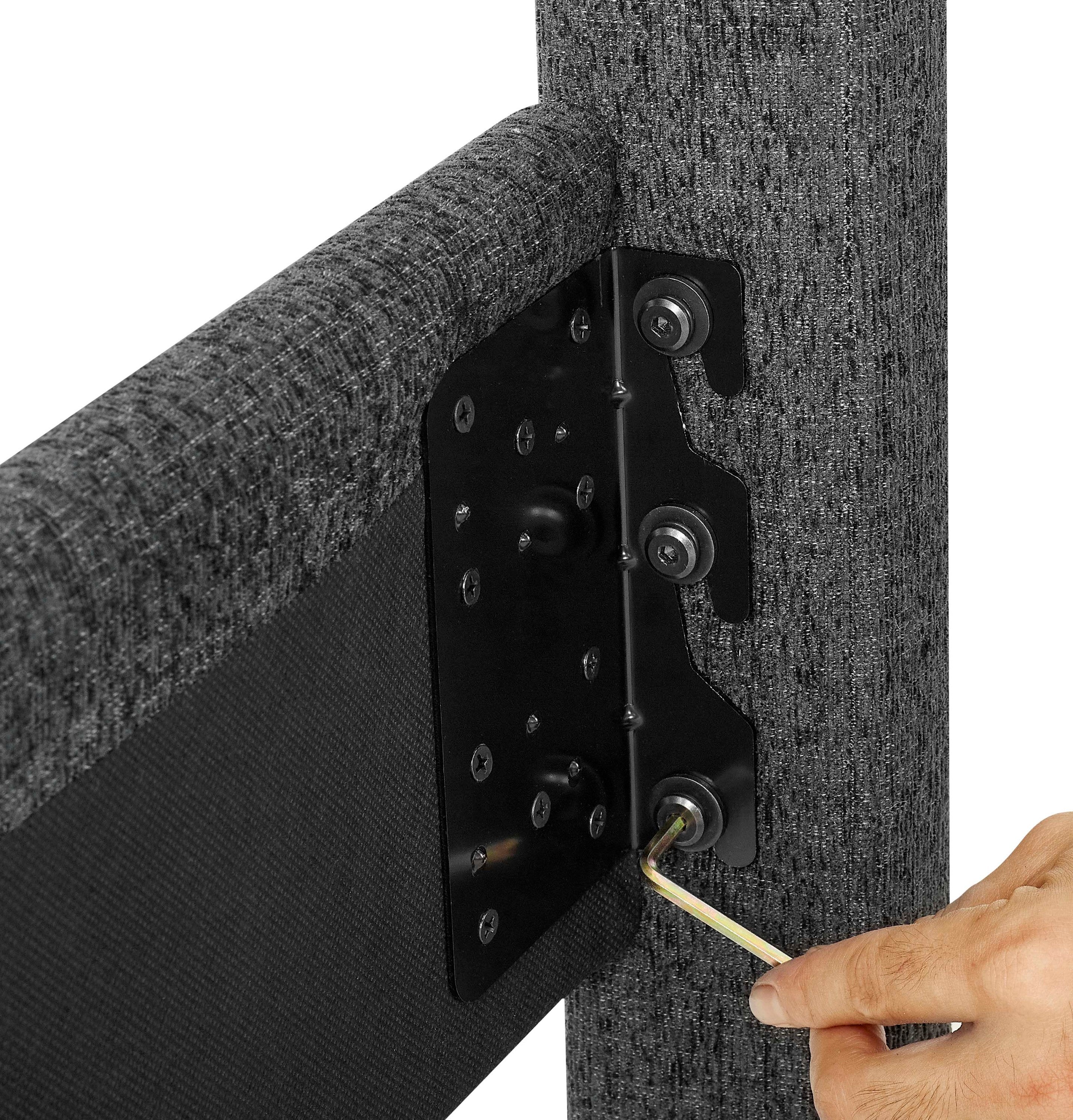 Walker Edison | Lit plateforme capitonné gris anthracite, format King