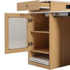 Îlot de cuisine de 181 cm avec table à manger extensible, nombreux rangements et prise électrique