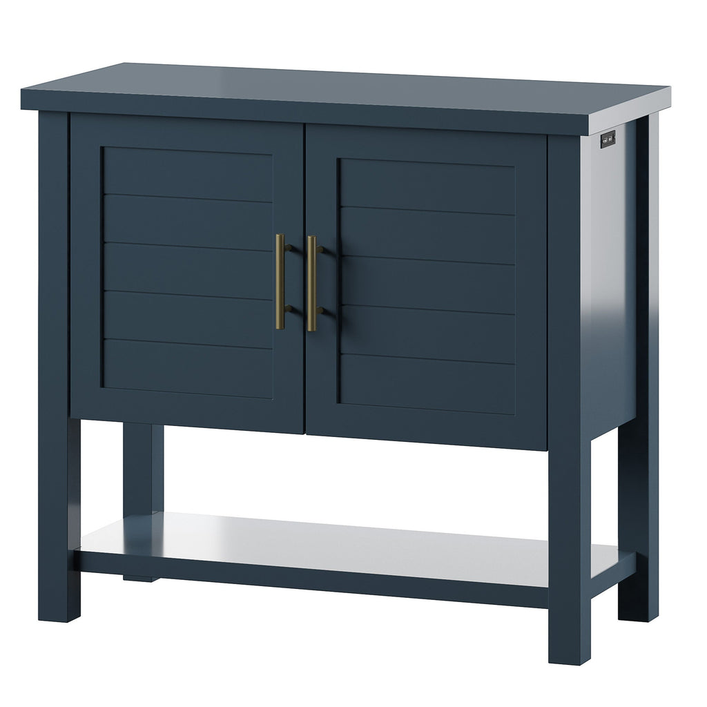 Meuble d'appoint à panneaux de style côtier avec rangement