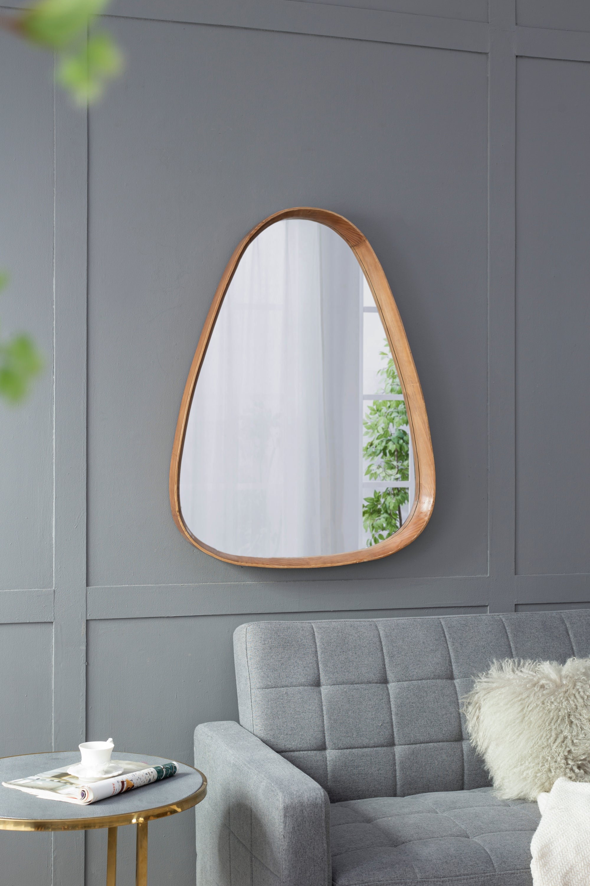 Miroir en bois Walker Edison | Design incurvé