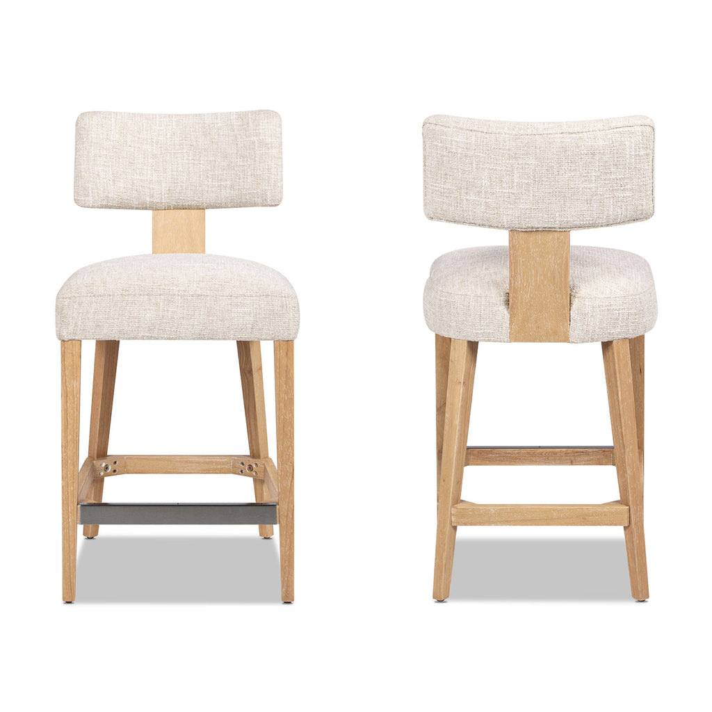 Tabouret de bar rond en chenille, lot de 2 