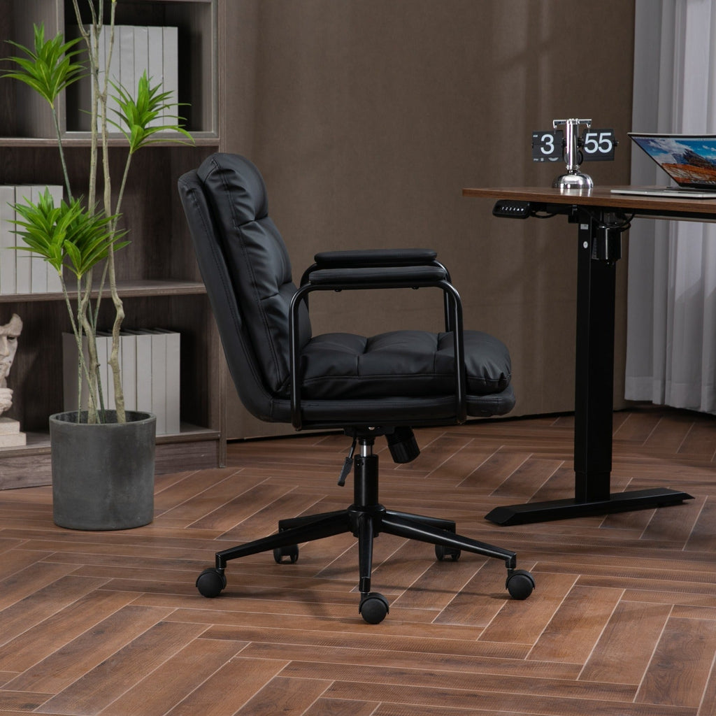 Walker Edison | Chaise de bureau pivotante à roulettes ergonomique en similicuir 