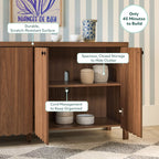 Buffet/meuble TV Paisley 60 moderne à bords festonnés, montage facile