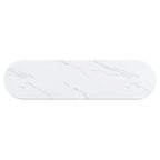 Console d'entrée ovale Walker Edison avec plateau en faux marbre 