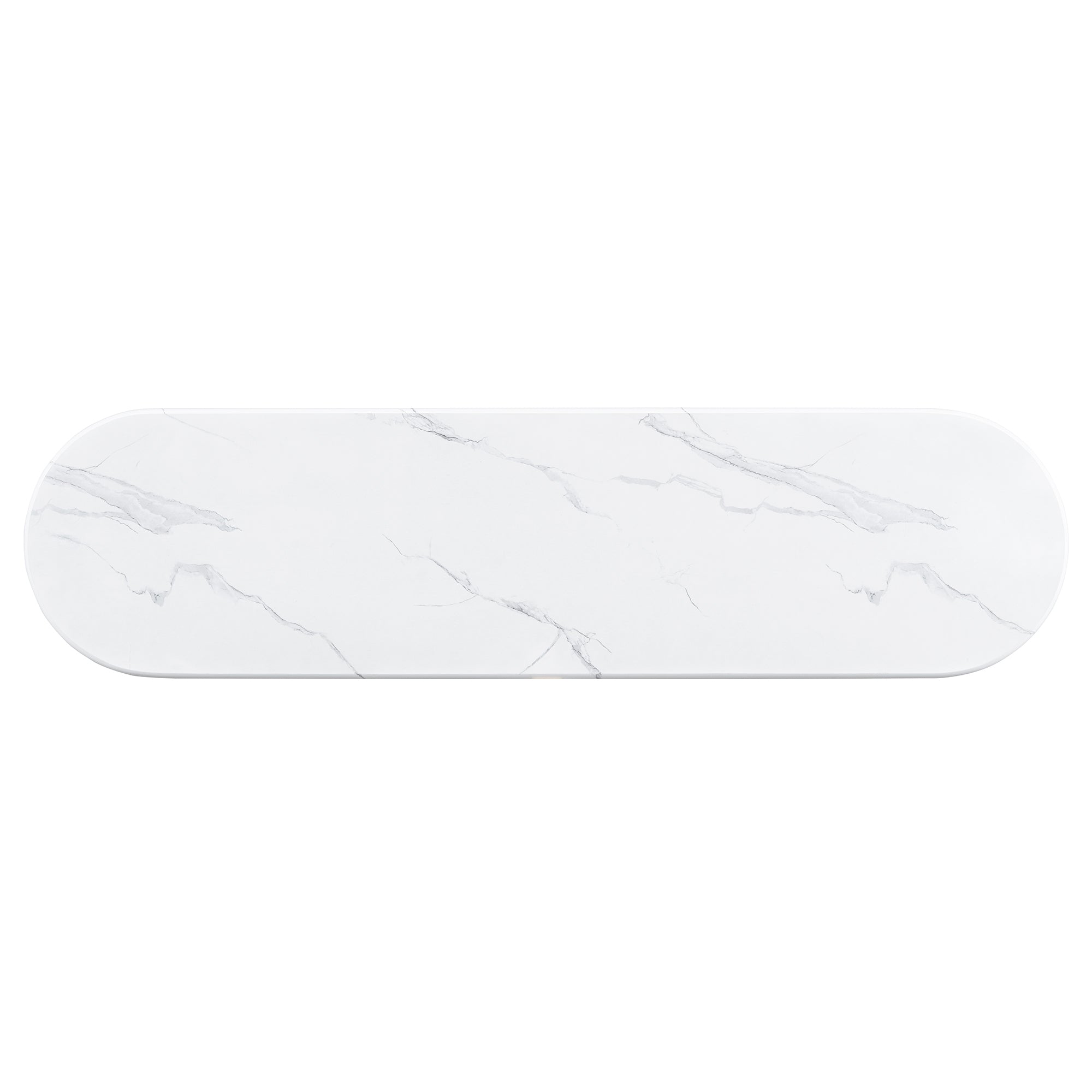 Console d'entrée ovale Walker Edison avec plateau en faux marbre 