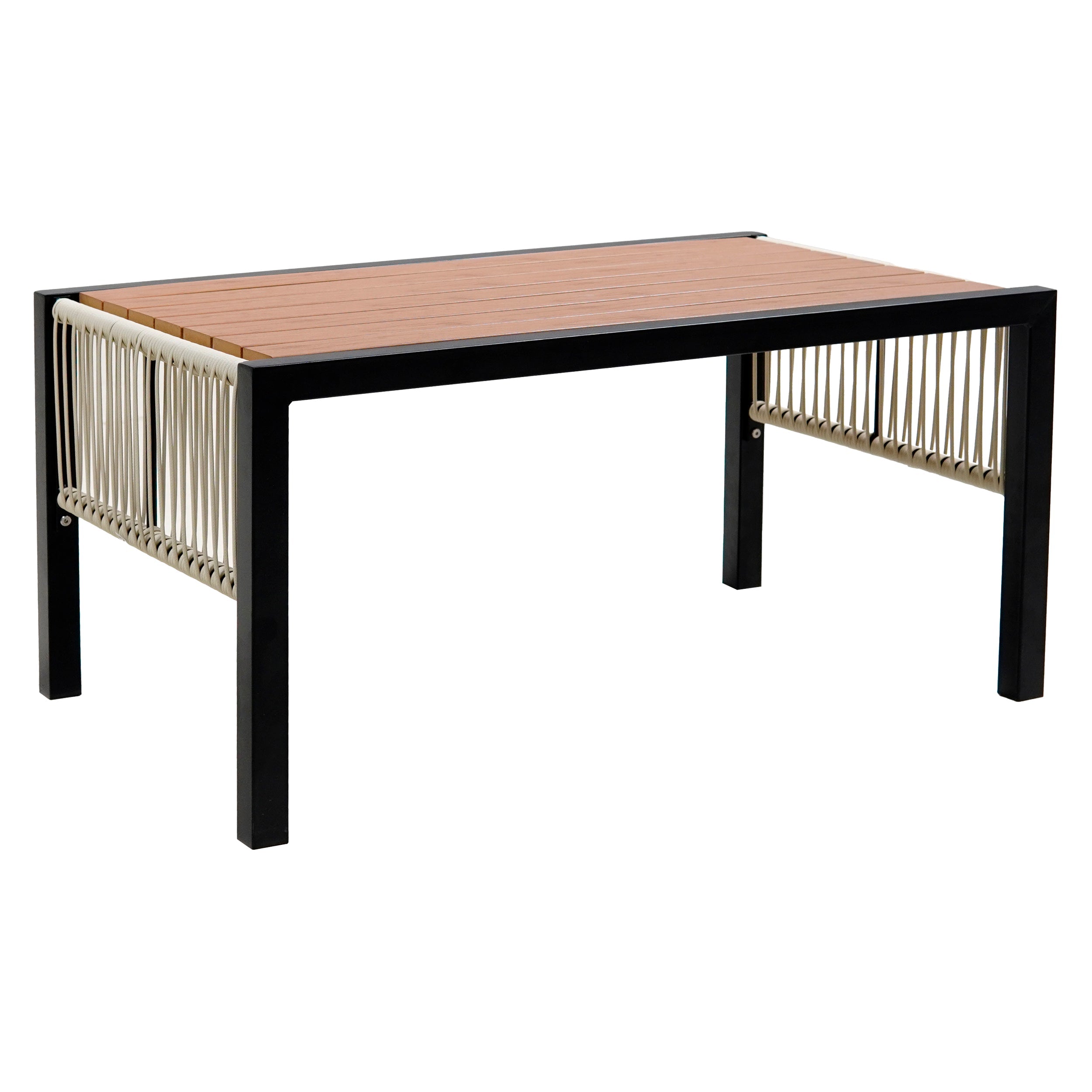 Walker Edison | Ensemble canapé d'extérieur en fer forgé au design moderne avec table basse 