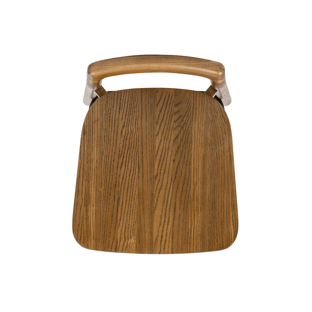 Tabouret de bar Sven 30' moderne, minimaliste, dossier bas, en bois 