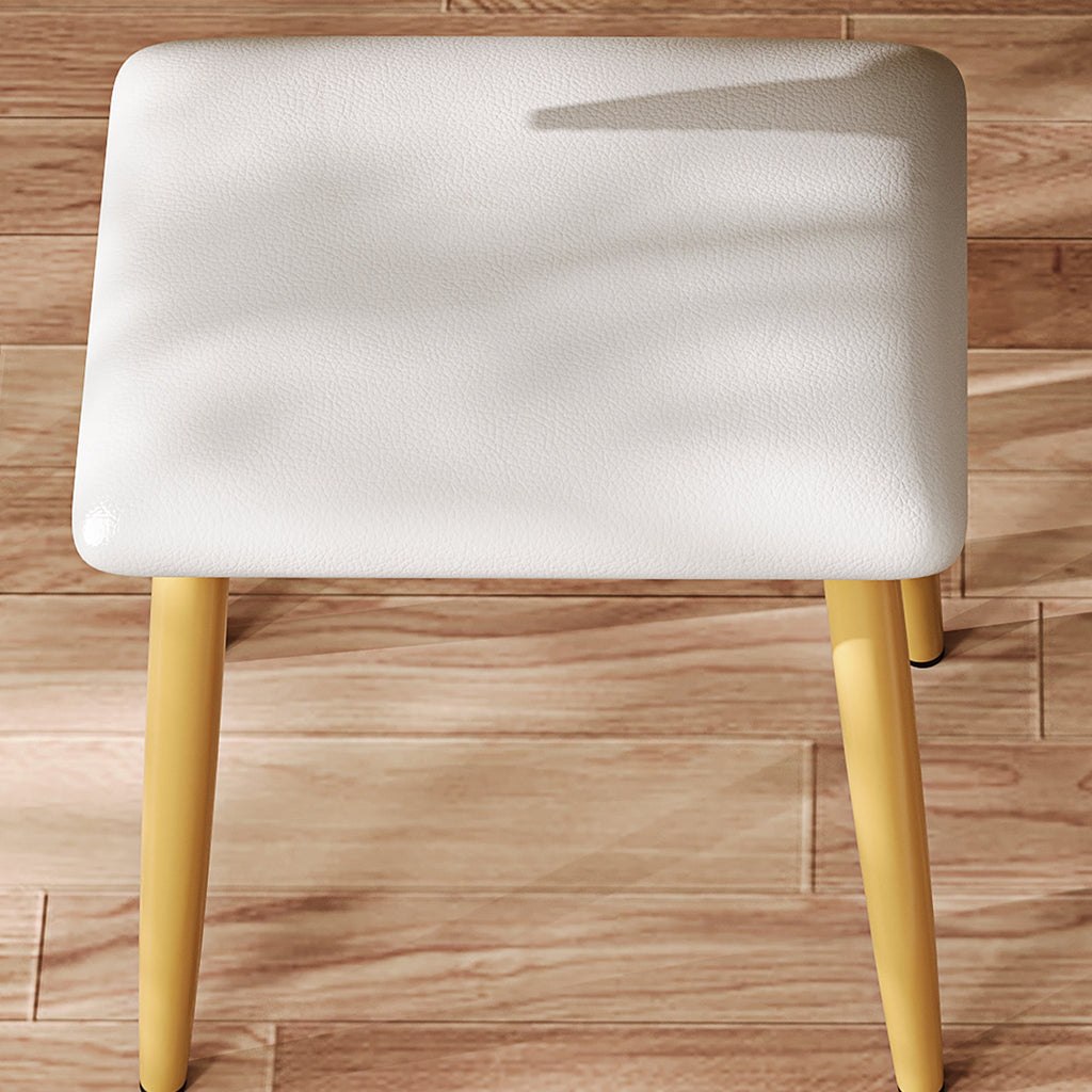 Coiffeuse moderne cannelée avec miroir LED et tabouret