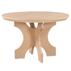 Walker Edison | Charmant ensemble de salle à manger rustique rond 5 pièces avec chaises et banc incurvé 