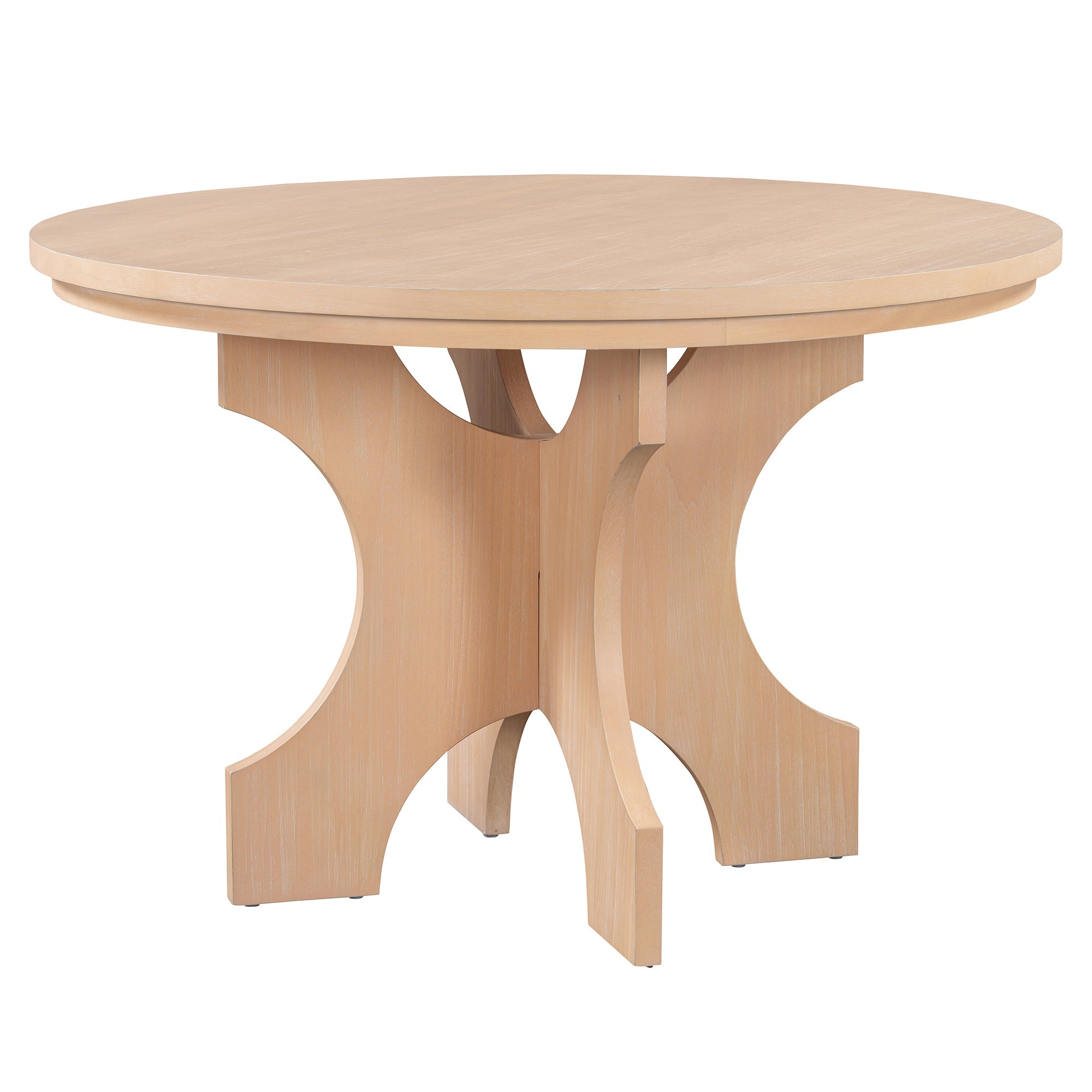 Walker Edison | Charmant ensemble de salle à manger rustique rond 5 pièces avec chaises et banc incurvé 