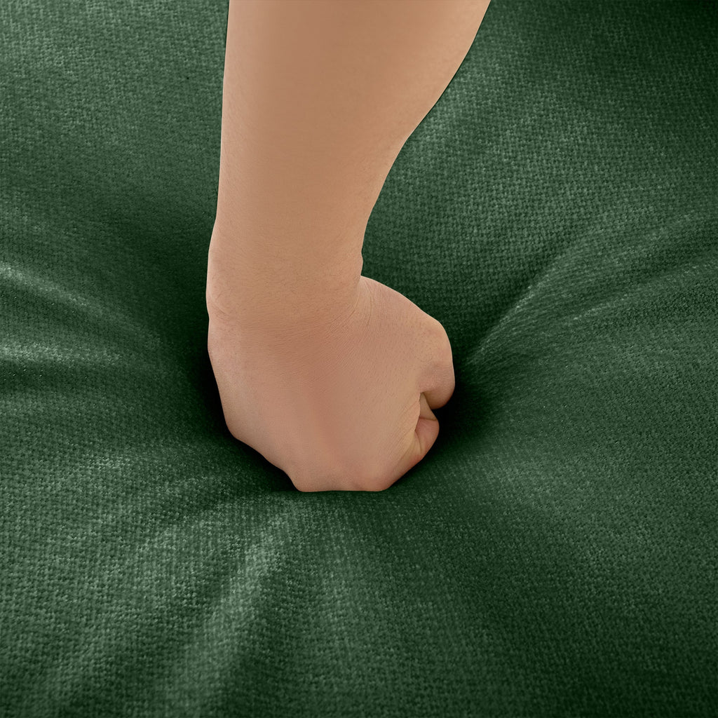 Walker Edison | Élégant canapé d'angle en chenille verte avec assise de rangement et pouf