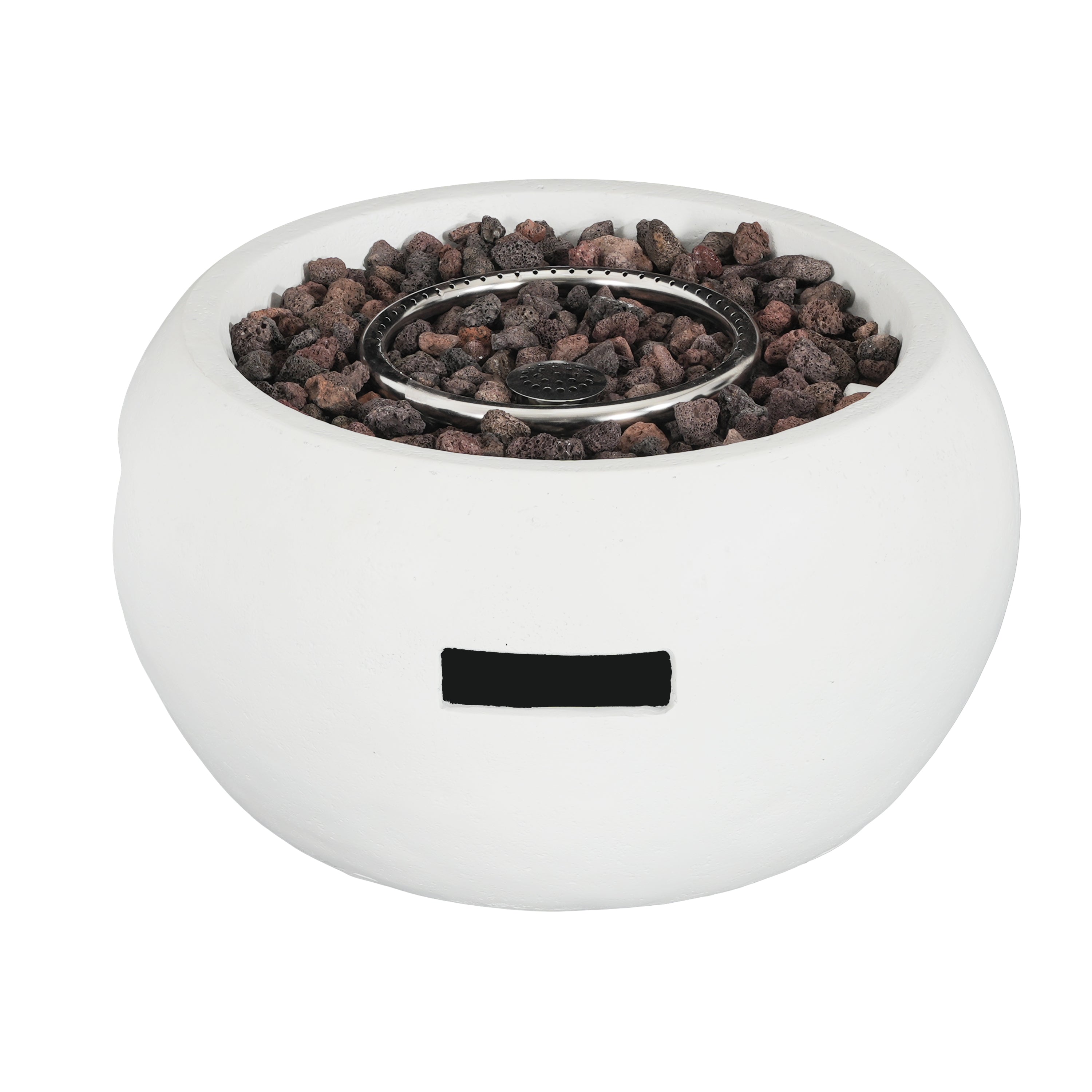 Walker Edison | Foyer extérieur au propane MGO au design rond minimaliste pour patio.