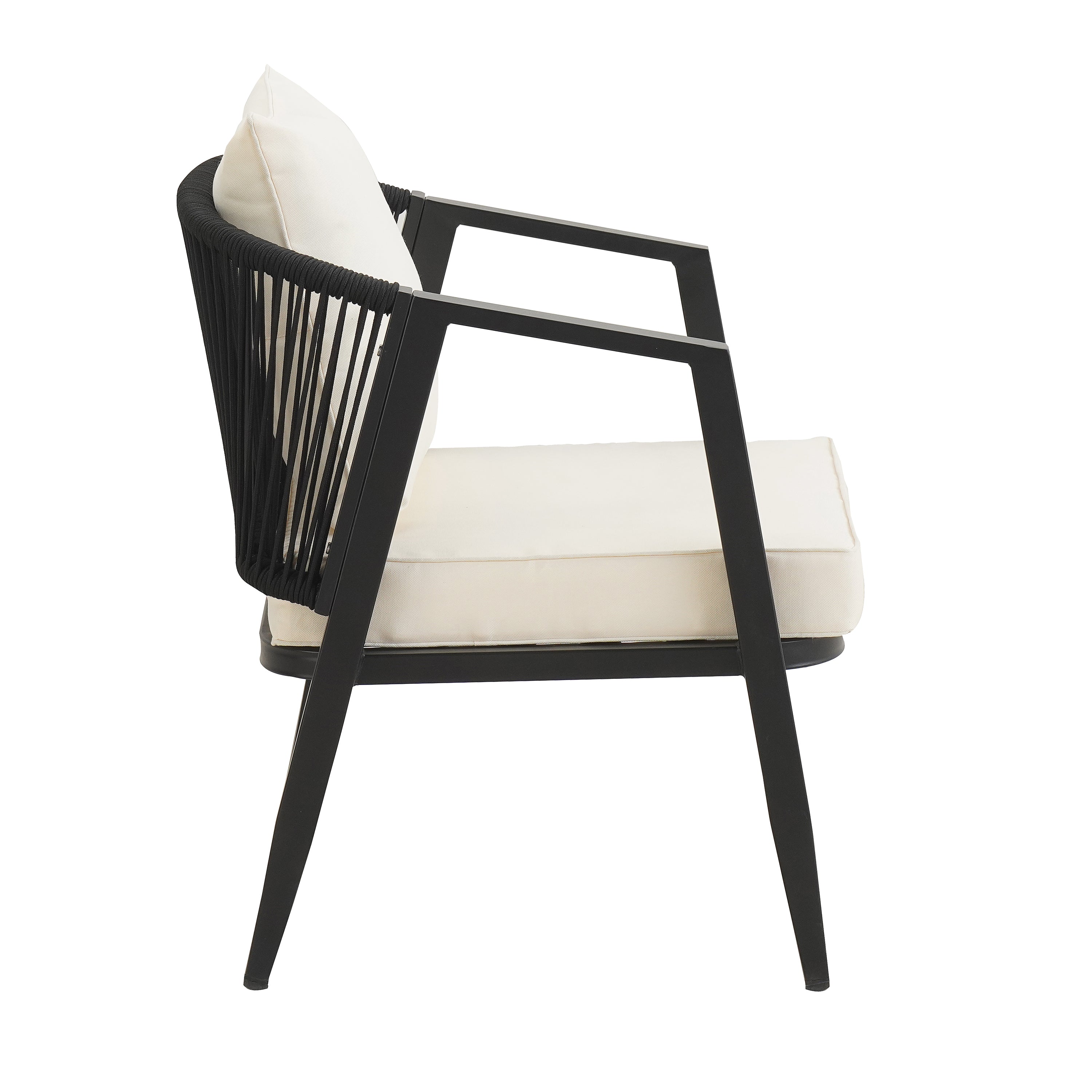 Ensemble de mobilier de patio extérieur au design métallique incurvé 