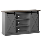 Portes coulissantes de style grange, meuble TV en peuplier de 137 cm, console multimédia