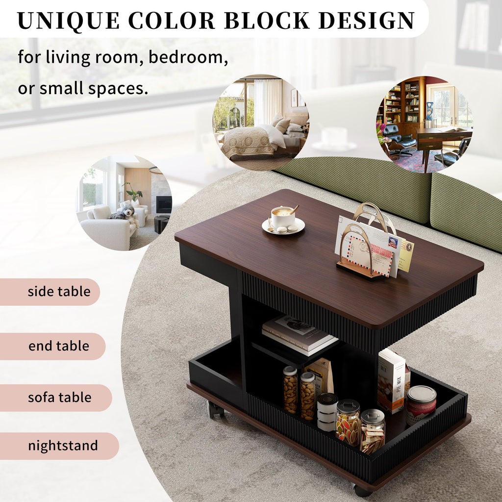 Walker Edison | Table d'appoint multifonctionnelle moderne et réglable avec plateau relevable