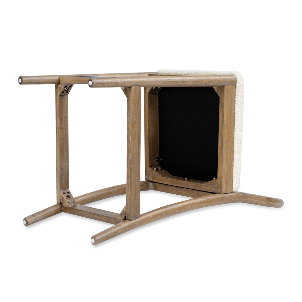 Tabouret de bar Leon 27' à dossier arqué, en bois et tissu, lot de 2 