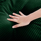 Walker Edison | Canapé d'angle en velours côtelé avec pouf de rangement 