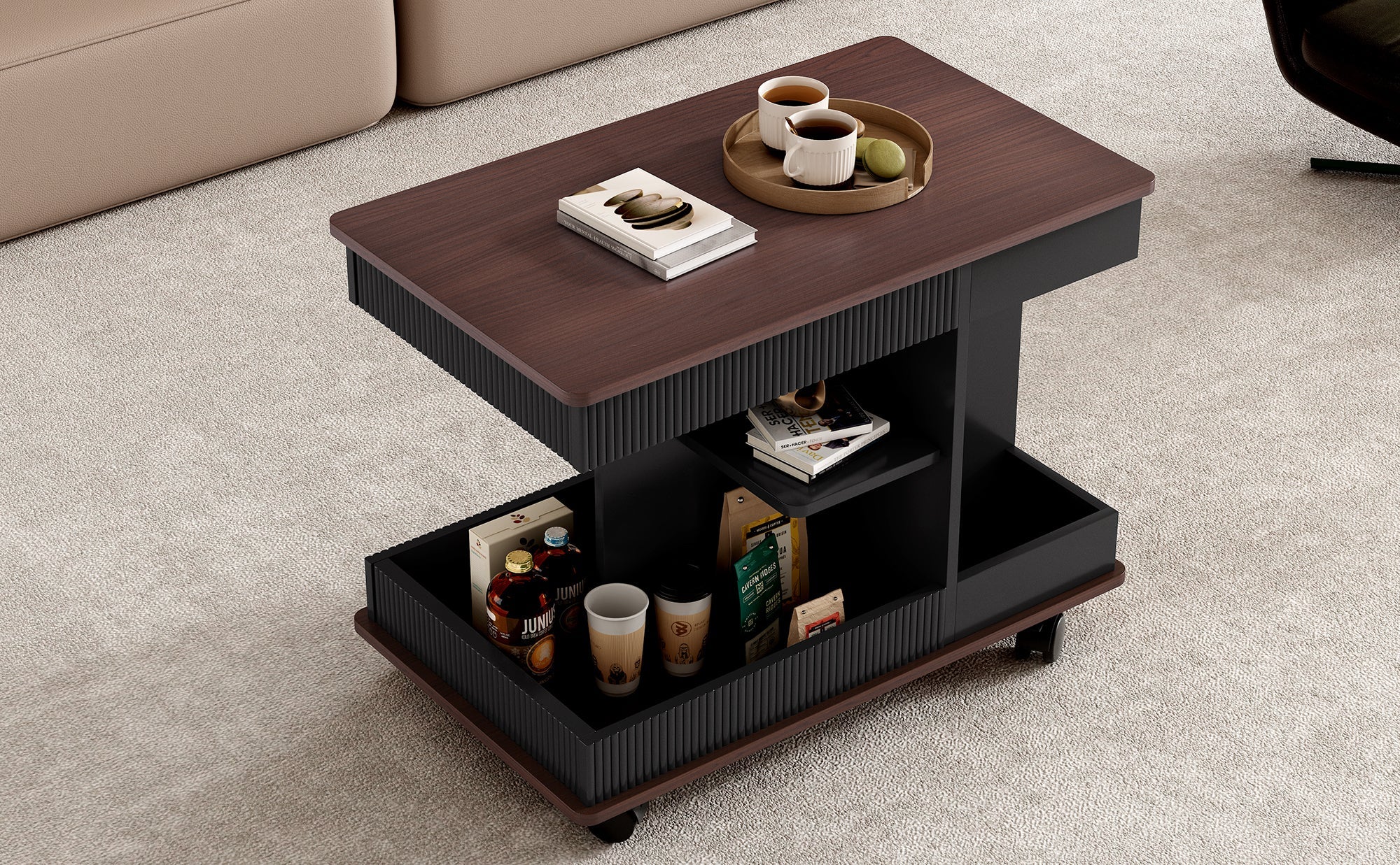 Walker Edison | Table d'appoint multifonctionnelle moderne et réglable avec plateau relevable