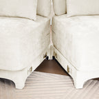 Walker Edison | Canapé d'angle en chenille et mousse haute résilience avec poufs 