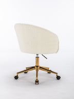 Walker Edison | Chaise de bureau Teddy moderne avec piètement à roulettes doré