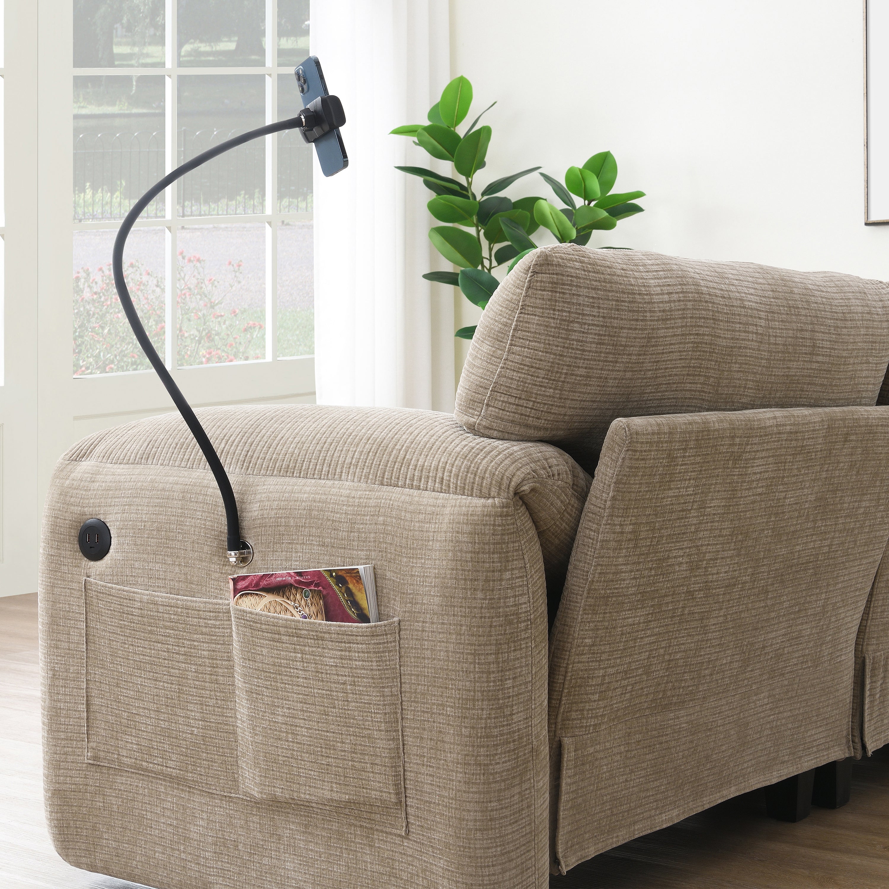 Walker Edison | Canapé d'angle modulable extra large avec pouf et rangement