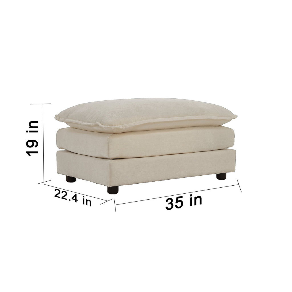 Walker Edison | Canapé d'angle modulaire en forme de U Chenille Cloud avec deux poufs