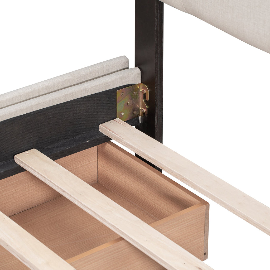 Walker Edison | Lit plateforme Queen capitonné avec rangement