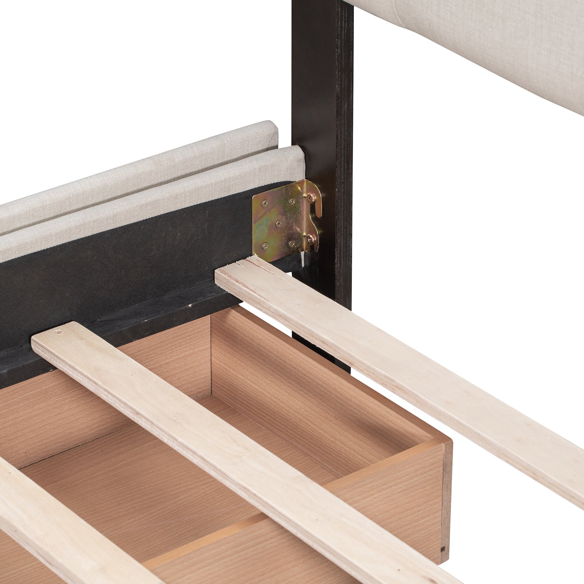 Walker Edison | Lit plateforme Queen capitonné avec rangement