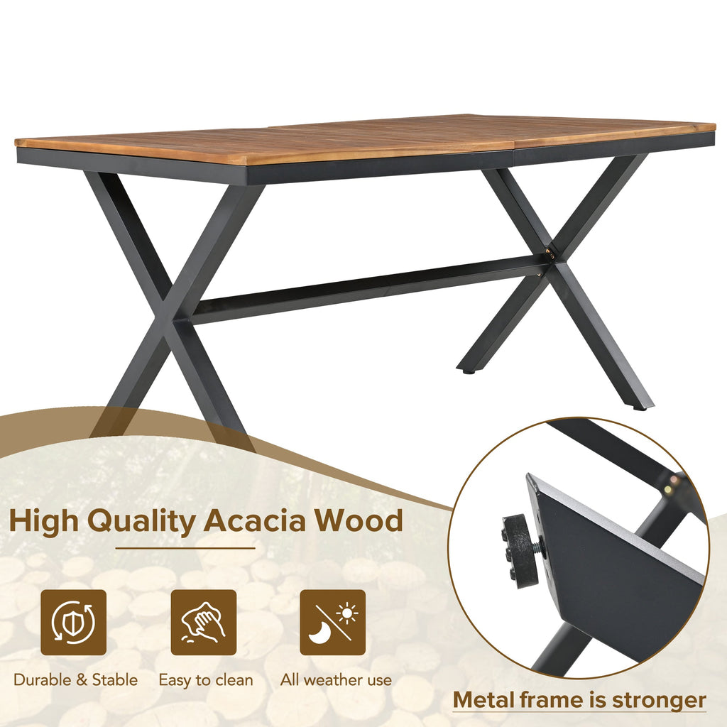 Walker Edison | Ensemble de salle à manger de patio 7 pièces au design moderne en corde