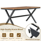 Walker Edison | Ensemble de salle à manger de patio 7 pièces au design moderne en corde