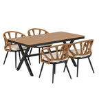 Walker Edison | Ensemble table et chaises de jardin contemporain style U
