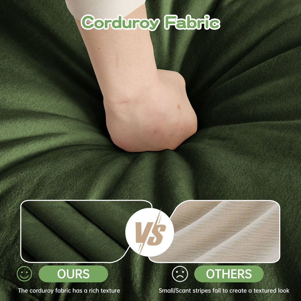 Walker Edison | Canapé deux places large et profond avec housse amovible et 2 poufs 