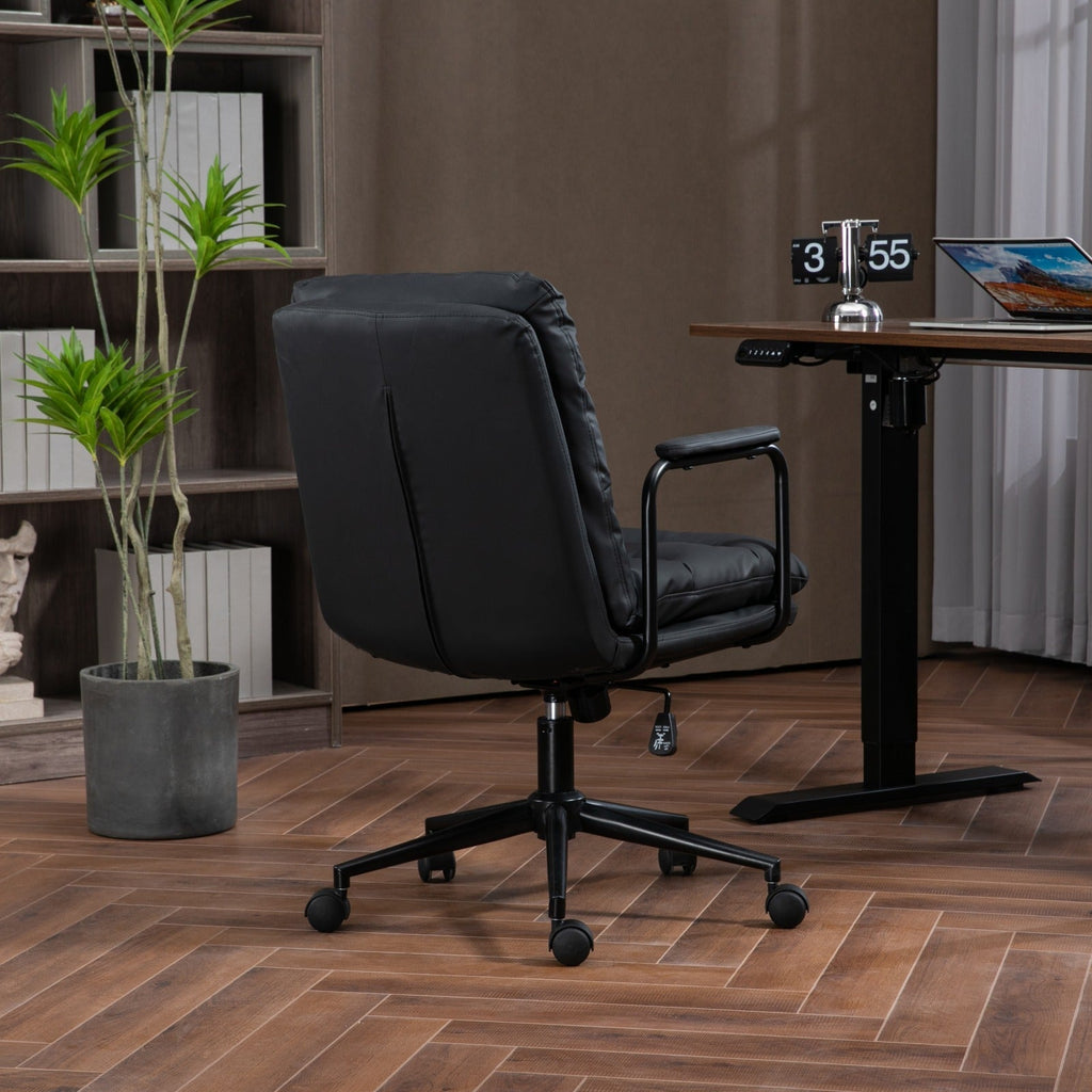 Walker Edison | Chaise de bureau pivotante à roulettes ergonomique en similicuir 