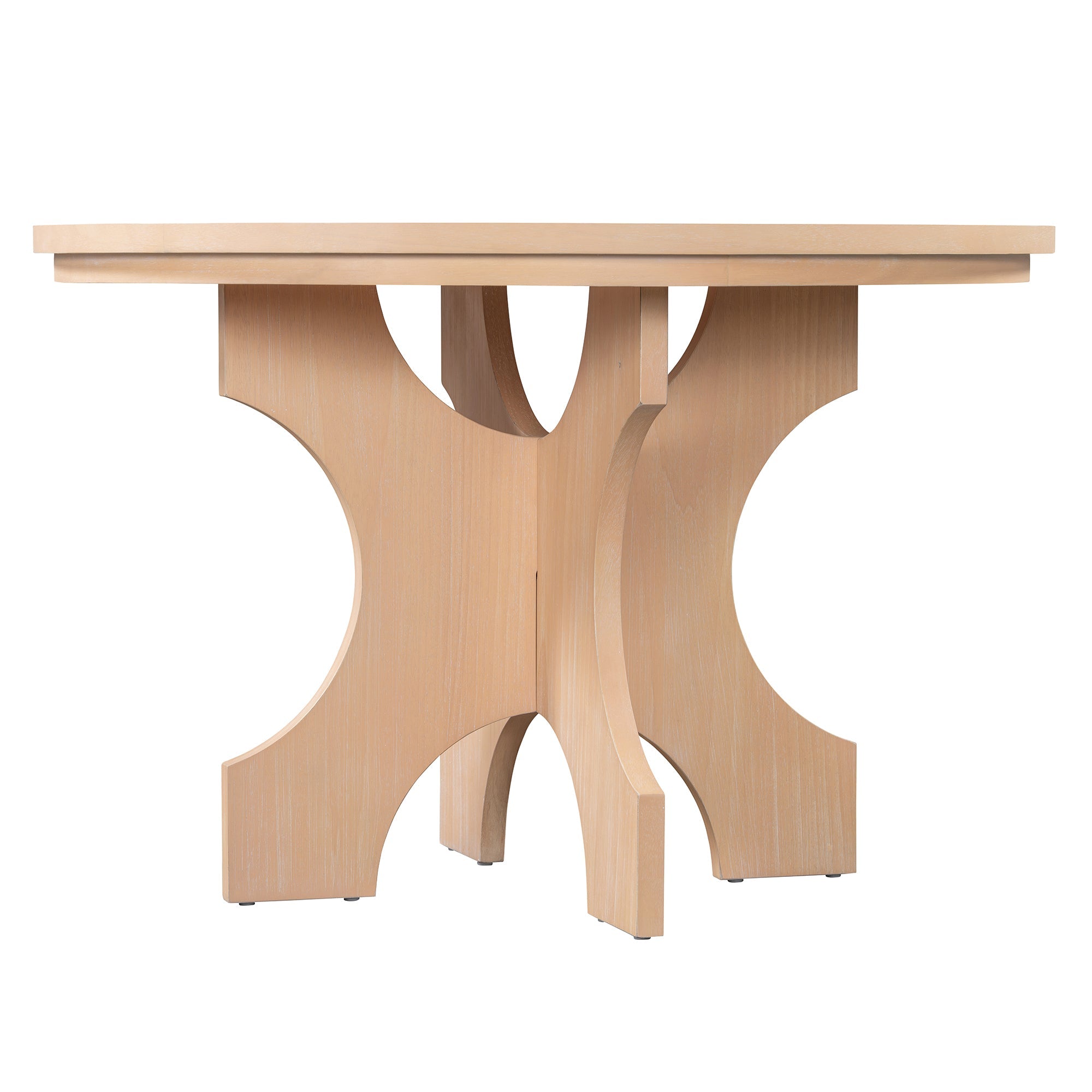 Walker Edison | Charmant ensemble de salle à manger rustique rond 5 pièces avec chaises et banc incurvé 