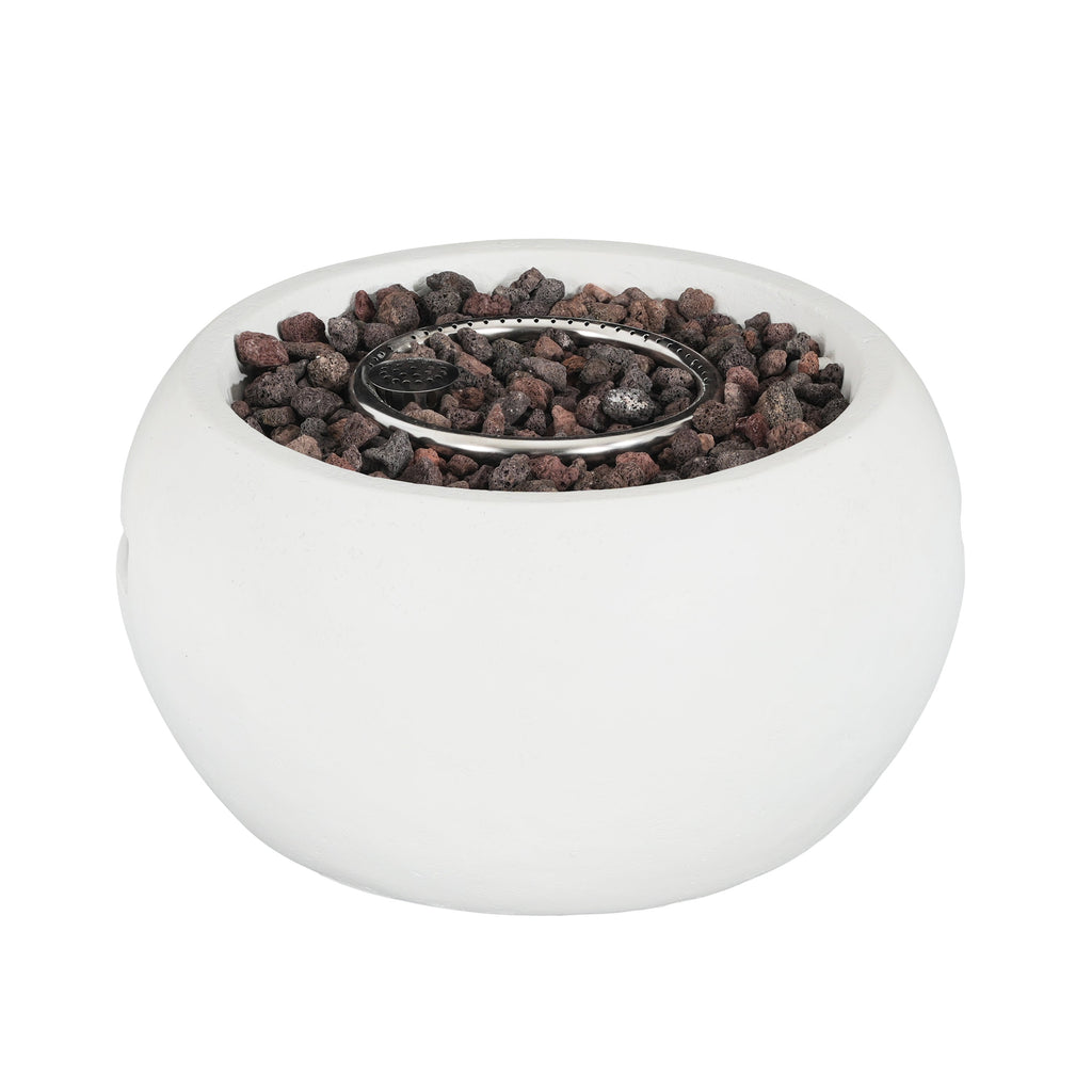 Walker Edison | Foyer extérieur au propane MGO au design rond minimaliste pour patio.