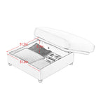 Walker Edison | Canapé élégant en chenille camel avec assise et pouf de rangement