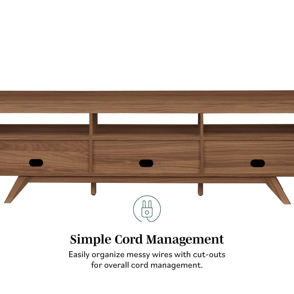 Meuble TV moderne Kela à 3 portes, style milieu du siècle