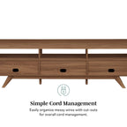 Meuble TV moderne Kela à 3 portes, style milieu du siècle