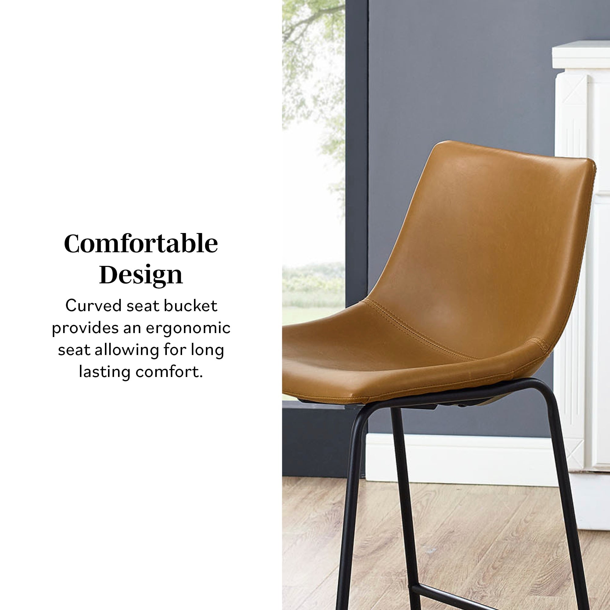 Tabourets de bar en similicuir, lot de 2