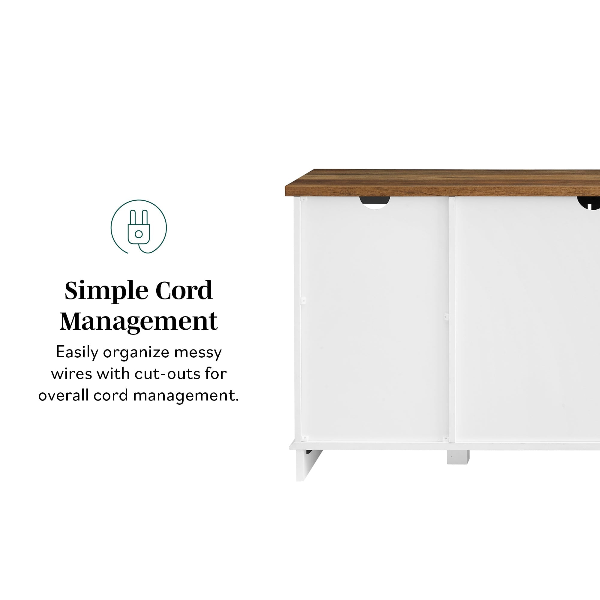 Meuble TV à portes coulissantes de style grange de 58 pouces