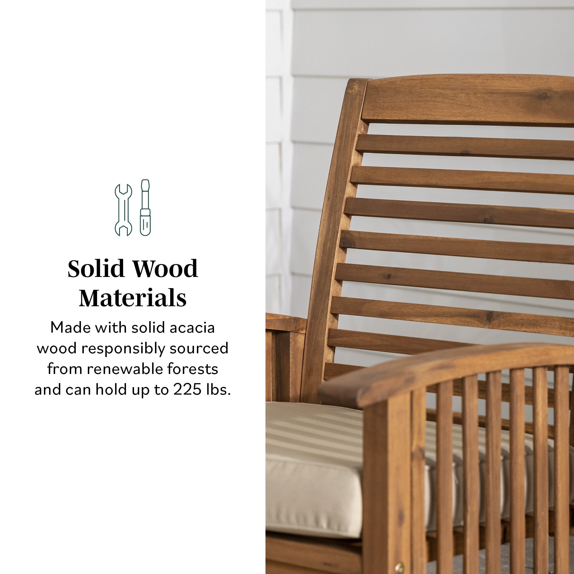 Chaises de patio d'extérieur Midland avec coussins, lot de 2