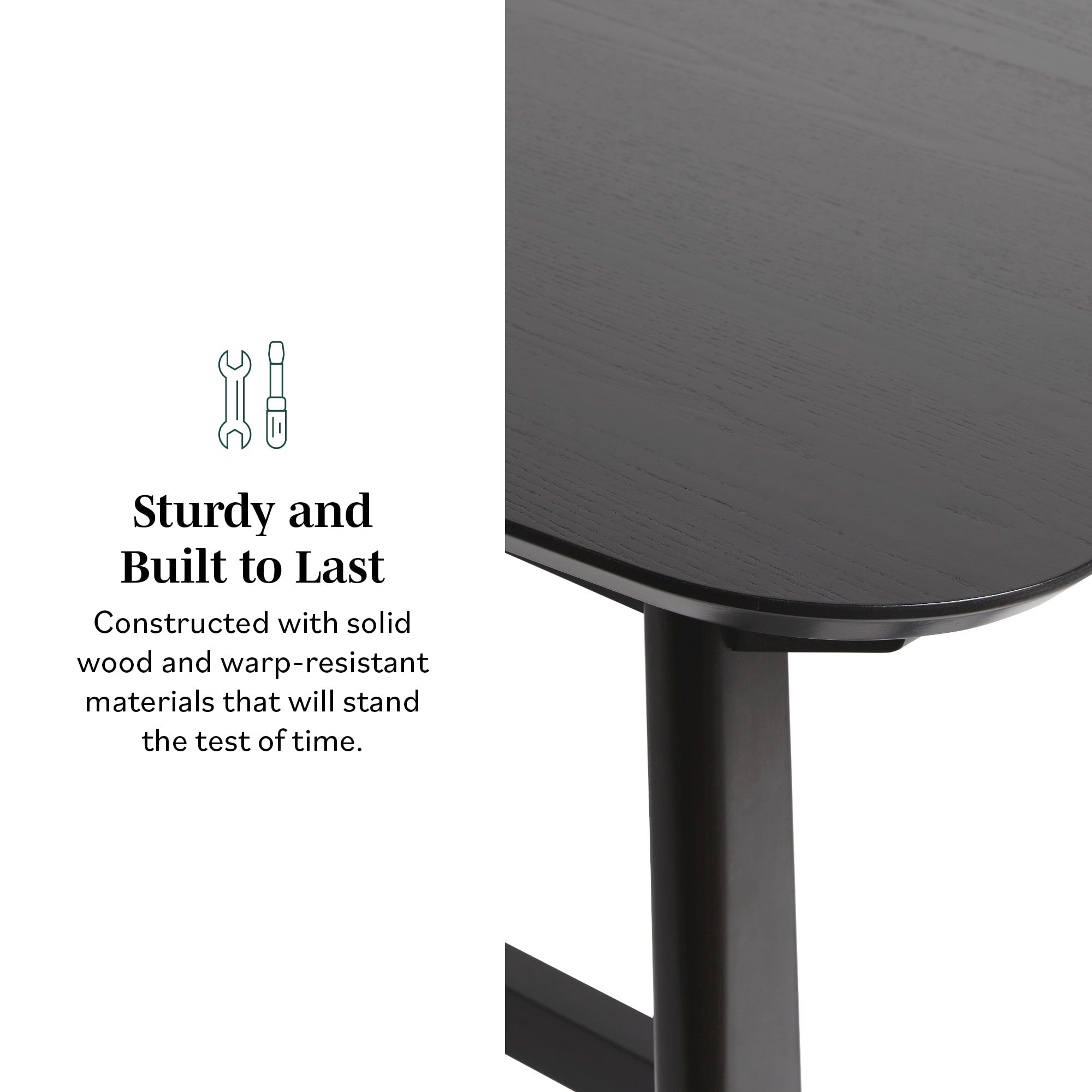 Table de salle à manger Sammen de style Mid-Century avec piètement à tréteaux