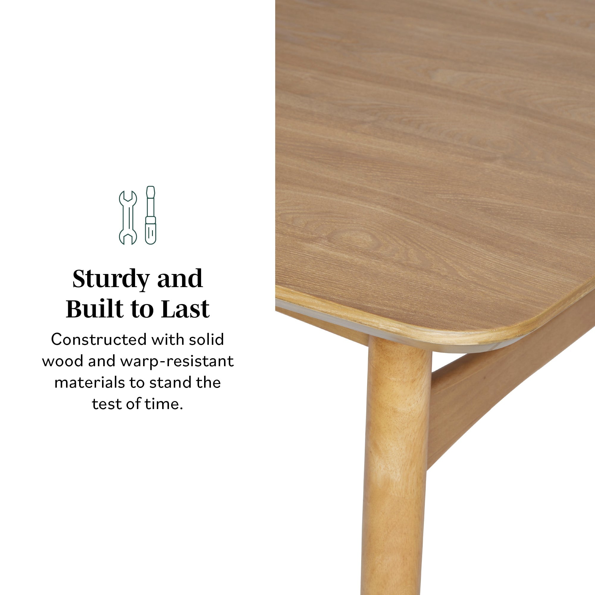 Table de salle à manger moderne Taberu en bois, style milieu du siècle