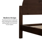 Lit Elias en bois massif avec tête de lit arquée