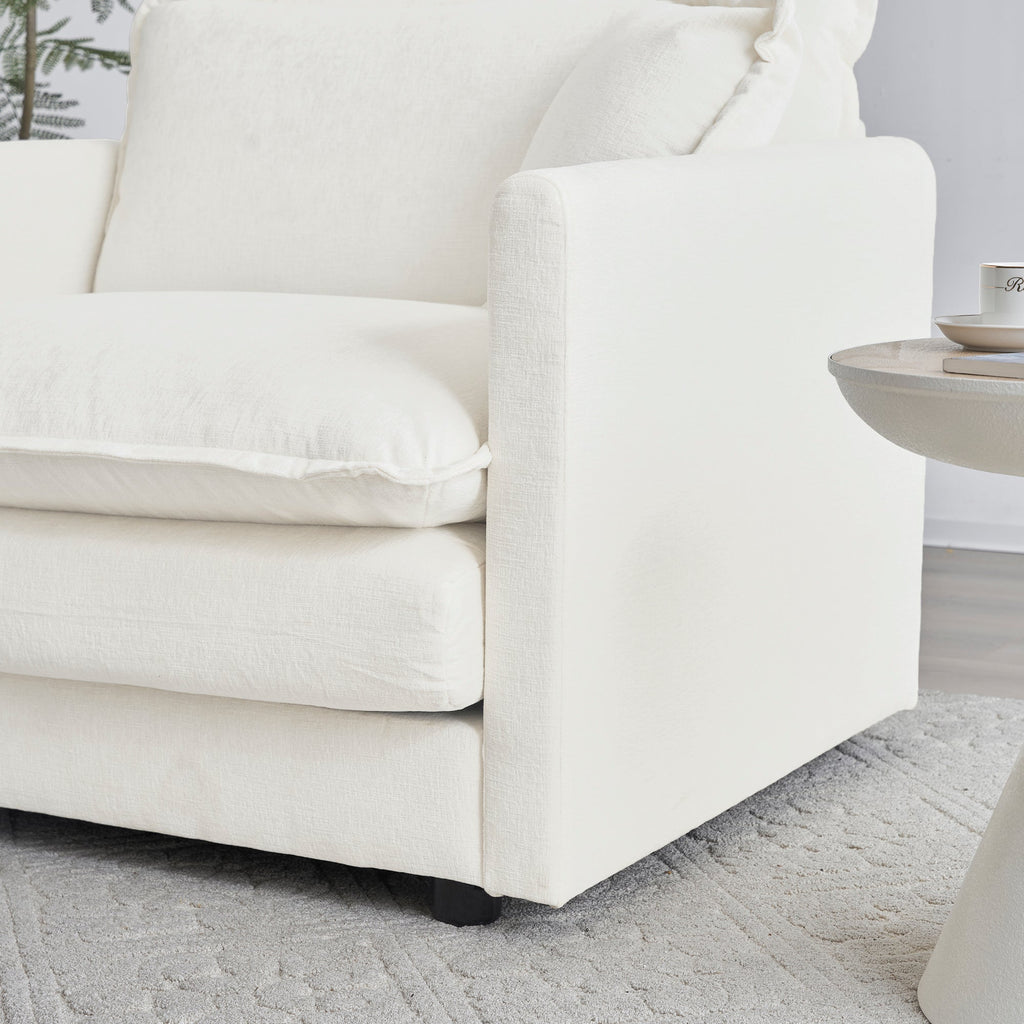 Walker Edison | Canapé d'angle modulaire Comfy Cloud avec pouf