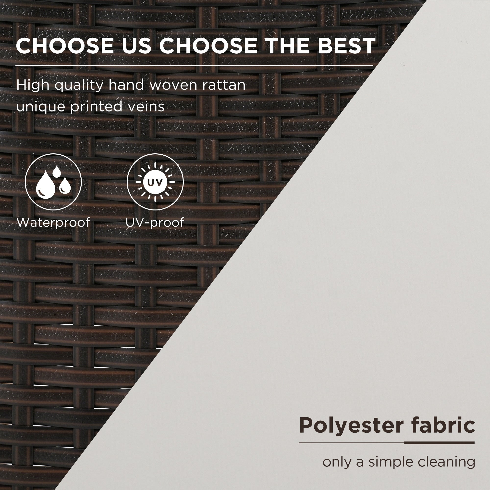 Walker Edison | Ensemble de canapé d'extérieur 4 pièces en rotin marron avec table