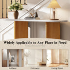 Console d'entrée ovale Walker Edison avec plateau en faux marbre 