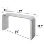 Table console d'entrée Walker Edison | Curve Design blanc délavé 59 