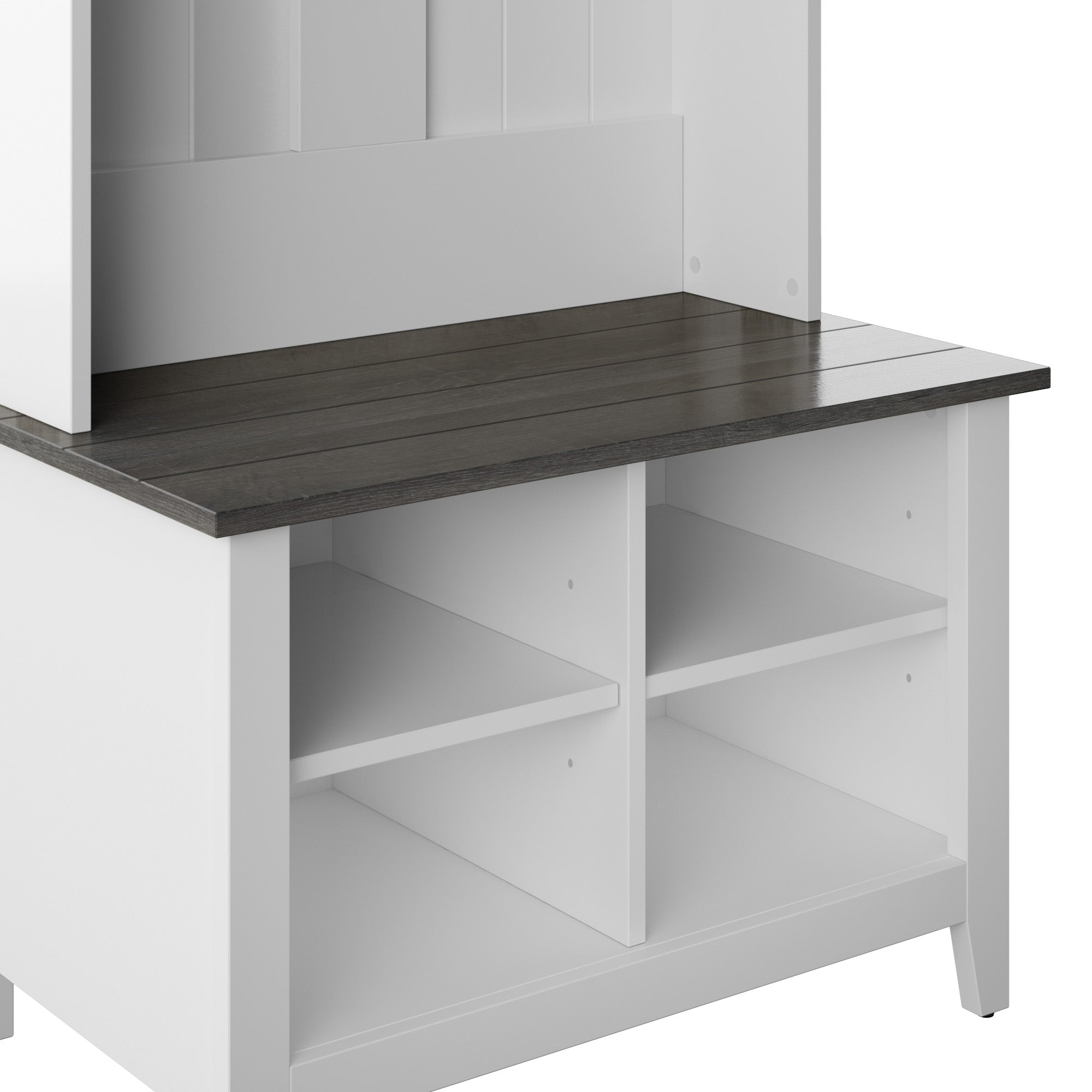 Porte-manteau d'entrée bicolore style ferme avec banc de rangement